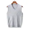 Comércio Exterior Inverno Novidades Cardigan Colete Gola V Suéter de Lã Masculino Cor Sólida Versátil Tricô Gola V Xale