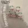 Manicura de Cereza Transfronteriza Joyería de Diamantes de Aleación Estilo Dulce Diamante Brillante Cereza Tridimensional Diamantes para Uñas Portátiles Joyería de Diamantes para Uñas Venta al por Mayor