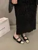 Zapatos Mary Jane Estilo Xiaoxiangfeng para Mujer Nuevos de Primavera y Otoño Punta Cuadrada Boca Baja Suela Suave Zapatos Tipo Mocasín