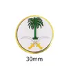 Emblema Nacional da Arábia Saudita Insígnia Adesivo de Telefone Padrão Palmeira Faca Curva Insígnia de Metal Presente Comemorativo Fonte de Fábrica Transfronteiriça