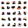 50 Adesivos Fofos de Gato Preto Originais Transfronteiriços Desenho Animado Gato Fofo Impermeáveis Decorativos Adesivos para Capa de Celular Copo Térmico