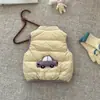 Chaleco cálido de plumón de pato blanco al 90% para bebé niña para otoño e invierno, chaleco de plumón de dibujos animados para niñas pequeñas, ligero y adecuado para usar como prenda exterior