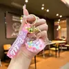Chaveiro de Baleia Oceânica de Acrílico com Óleo de Quicksand Pingente de Mochila Ornamento Lindo Luminoso Presente Atacado