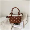 Bolso Cruzado Casual para Viajes Cotidianos Lona de Lunares Bolso Estilo Nuevo Versión Coreana Bolso de Nicho 2026 Bolso Cubo de Gran Capacidad para Mujer