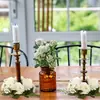 Flor de Rosa Artificial Transfronteriza Candelabro de Estilo Europeo Corona Decoración Fiesta de Primavera Mesa Arreglo de Boda Flores Falsas