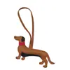 Pingente de Bolsa Dachshund Exquisito Feito à Mão em Couro PU Transfronteiriço Par de Cachorros Cartoon Chaveiro de Carro Ornamento em Estoque