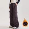 Pantalones de Felpa para Niñas 2026 Nuevo Estilo Casual de Pierna Ancha para Niñas de Secundaria, Pantalones Cargo Engrosados para Niños Mayores en Otoño e Invierno