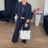 Conjunto de 3 Piezas para Mujer 2026 Sitio Independiente Transfronterizo Europeo y Americano Top de Manga Larga, Cinturón y Pantalones