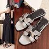Pantuflas para Mujer para Usar Afuera, Estilo Francés Adelgazante, Suaves de Verano de Alta Gama 2025 Perezosas Transpirables de Suela Plana Pantuflas de Celebridad