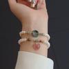 Pulsera de perlas de agua dulce barrocas con diseño de paz y amor, pulsera de cristal natural, elegante y a la moda para mujer.