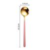 Internet Popular Round Spoon Household 304 Stainless Steel Spoon Creative Spoon Sorvete Sobremesa Colher Punho Longo Coreano Bibimbap Spoon