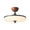 [Wow] Lámpara de Techo Simple Estilo Crema Medieval Candelabro con Veta de Madera de Nogal Lámpara Retro Americana de Espectro Completo para Protección Ocular