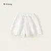 Roupas Infantis Youbao Calças para Meninas Verão Novo Branco Vazado Laço Shorts Infantis Calças Largas Soltas para Crianças Maiores