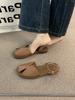 Sandalias de Viaje Marrón Brisa de Tarde para Mujer Ropa de Exterior 2025 Verano Estilo Francés Retro Hada Mary Jane Zapatos Románticos