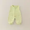 Mono de Algodón Puro Clase Bebé para Niños Pequeños, Niños y Niñas, Mono Casual de Moda sin Mangas Pantalón de Primavera