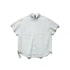 Nanxia disfrazado de comerciante marca de moda de verano color liso ropa de trabajo camisa de manga corta para hombre estilo americano holgado casual algodón puro camisa de manga media