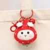 Colgante de Crochet Hecho a Mano Acabado Hilo Fresa Bollo Adorno Llavero Tejido Accesorio para Bolsa Hecho a Mano Creativo
