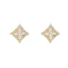 Pendientes de aleación de cobre pendientes con pasador de plata S925 pendientes de circón de trébol de cuatro hojas diseño exquisito pendientes de temperamento versátiles para mujer