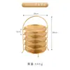 Venta Directa de Fábrica Estilo Coreano Acero Inoxidable Plato Redondo Estante de Almacenamiento Estante de Bandejas de Tres Capas Cinco Capas Estante para Platos de Preparación de Barbacoa Hot Pot