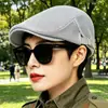 Nuevo Boina Transpirable para Hombre para Primavera y Verano, Sombrero de Sol Estilo Coreano de Malla Hueca, Color Sólido, Ajustable