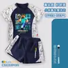 Traje de baño infantil de dos piezas para niño Minecraft Personaje 303 Steve Manga corta Secado rápido Conjunto 7