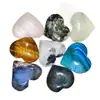 Piedra Bruta de Cristal Natural Forma de Corazón Juguete Pieza Portátil en Forma de Corazón Manualidad de Cristal Decoración del Hogar Adorno de Piedra