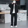 Nuevo Traje Deportivo Casual Sencillo Estilo Perezoso de Primavera y Otoño Moda Masculina Versátil Chaqueta Cardigan Pantalones de Pierna Ancha Conjunto de Dos Piezas