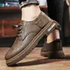 Zapatos de Cuero Casual de Negocios Nuevos para Hombre Zapatos Versátiles de Moda para Hombre Zapatos Planos Antideslizantes sin Cordones para el Trabajo