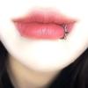 Anillo de hebilla de tarjeta de uñas de labio de estrella de cinco puntas en forma de corazón de acero inoxidable nuevo transfronterizo sin anillo joya de perforación para chica popular