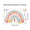 Adesivos de Parede Autoadesivos de Flores Bonitas Arco-íris Estilo Menina Fofa Adesivos Decorativos para Parede de Fundo de Quarto BR0839H