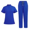 Conjunto de uniforme de trabajo tipo pijama con cremallera y cuello alto para doctores, enfermeras, salones de belleza y trabajadores de SPA con pantalones de pierna recta