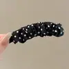 Pinza de plátano de moda y elegante para mujer, versátil para el uso diario, pinza para el pelo de lunares de alto valor, accesorio para el pelo de pinza de garra de lazo de estilo coreano simple