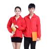Camisa publicitaria roja de manga larga de otoño e invierno con logotipo, ropa de trabajo, abrigo impermeable, camisa de cultura con impresión, gabardina bordada.