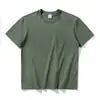 Camiseta de Algodón Puro Pesado para Mujer de 250g, Estilo Unisex Versátil Casual, Color Sólido, Corte Holgado, Top Sencillo de Manga Corta Talla Grande Venta al por Mayor