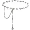 Acessório de corrente de cintura com strass, cinto fino para mulheres, acessório da moda para vestidos, corrente de suéter elegante e única