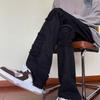 Calça Jeans Rasgada Masculina Reta Solta Estilo Hong Kong Outono Perna Larga Tendência