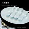 Juego de Vajilla de Porcelana Exquisita de Jingdezhen, Porcelana Verde Sombría, Tazón y Plato "La Fortuna Está Ante Tus Ojos", Regalo de Lujo Ligero para el Hogar, Regalo de Inauguración