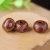 Cuentas Dzi Antiguas Naturales del Tíbet Cuentas Sueltas para Manualidades Accesorios Ágata Negra Cinabrio Cuentas Dzi de Nueve Ojos Pulsera Colgante Collar