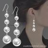 Pendientes de Perla Plateados Electrochapados S925, Femeninos y Versátiles, Pendientes Largos con Borla, Pendientes de Moda para Mamá