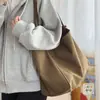 Bolsa tote grande de cor sólida original, bolsa de lona para o dia a dia de estudantes universitários, bolsa de compras, bolsa de ombro simples e artística para mulheres