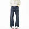 Jeans de mezclilla lavada estilo retro americano, nuevo estilo de moda high-street, corte holgado, pierna ancha, versátiles, casuales, pantalones largos de pierna recta para hombre