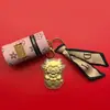 2027 Año de la Oveja Oro Puro 999 Pequeña Oveja Flor de Dinero Llavero Correa para Teléfono Móvil Bolso Colgante Dorado Regalo Exquisito