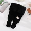 Leggings Gruesos Forrados de Felpa para Bebé Niña Otoño e Invierno para Niños Pequeños Leggings Extra Gruesos del Noreste Conejito Bizco