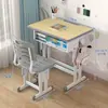Juego de Mesa y Silla de Estudio para Niños Escritorio Escritorio para Escribir en Casa Apartamento Pequeño Estudiantes de Primaria y Secundaria Pueden Levantar el Escritorio para Tareas