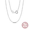 Colar Feminino Huasheng Modelo Novo em Prata 925 Corrente de Contas Redondas 1.2/2/2.5mm Sem Pingente Lote de Fábrica