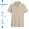 Camisa Polo de Trabalho de Algodão de Alta Qualidade de Xinjiang, Manga Curta, Gola Lapela, Meio Zíper, com Estampa de Logo, Bolso Escondido de Verão