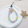 Pulsera de Flores con Cuentas Frescas diy Cuerda para Muñeca Bolsa Universal para Audífonos Funda para Teléfono Móvil Color Caramelo Accesorios Cadena de Mano
