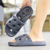 Pantuflas de baño estilo coreano para mujer, color sólido, para baño, hogar, para parejas, para el hogar, huecas para evitar fugas, pantuflas de secado rápido para hotel