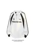 Chegada Nova Outono 2026 Estilo Hong Kong Branco Tamanho Grande Gola Manga Longa Cor Blocada Camiseta M-5X HT26729-TeP38