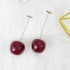 Aretes largos de cerezas calientes transfronterizos estilo ins diseño creativo europeo y americano aretes de cerezas lindos aretes al por mayor